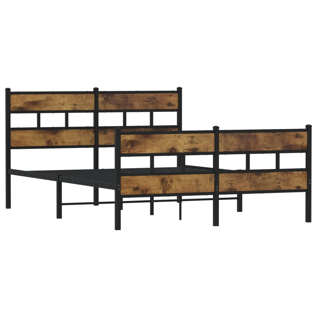 Metalni okvir kreveta bez madraca boja hrasta 140x200 cm