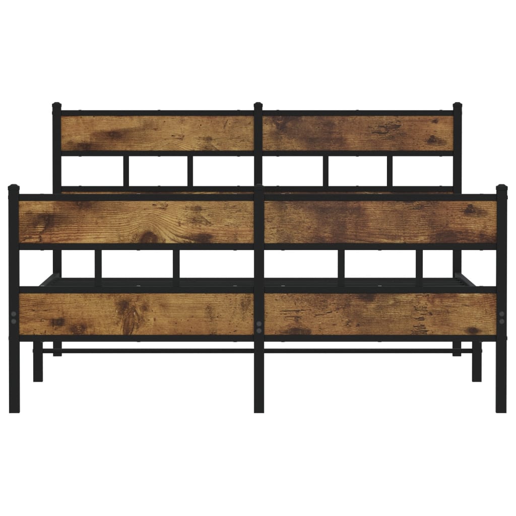 Metalni okvir kreveta bez madraca boja hrasta 140x200 cm