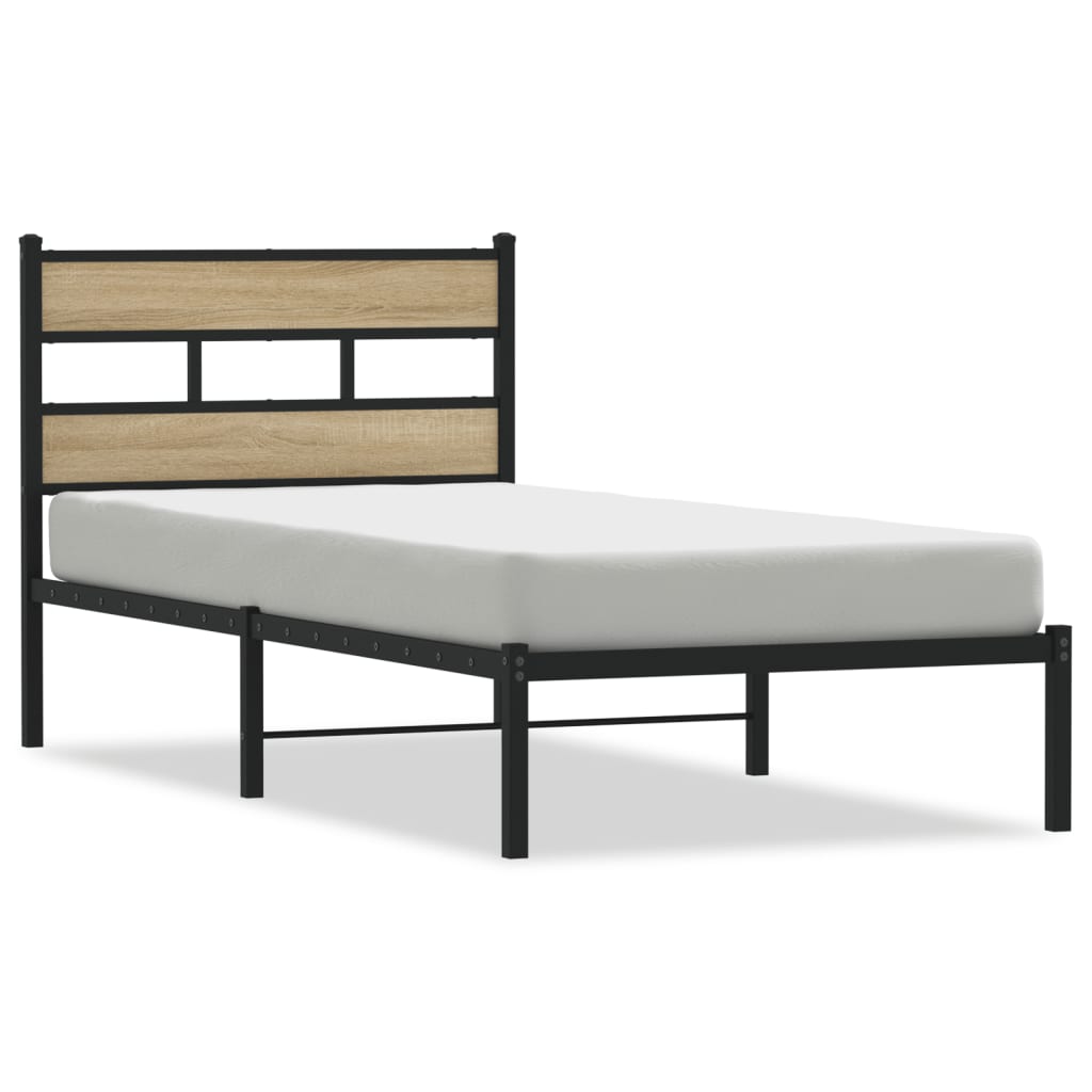 Metalni okvir kreveta bez madraca boja hrasta sonome 80x200 cm