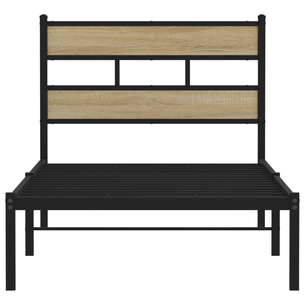 Metalni okvir kreveta bez madraca boja hrasta sonome 100x200 cm