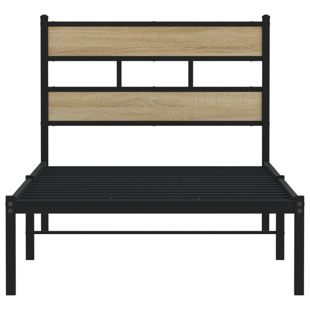 Metalni okvir kreveta bez madraca boja hrasta sonome 107x203 cm