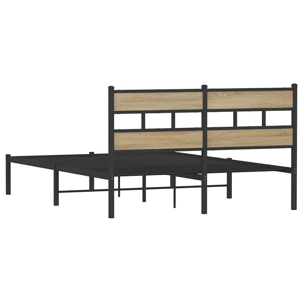 Metalni okvir kreveta bez madraca boja hrasta sonome 140x190 cm