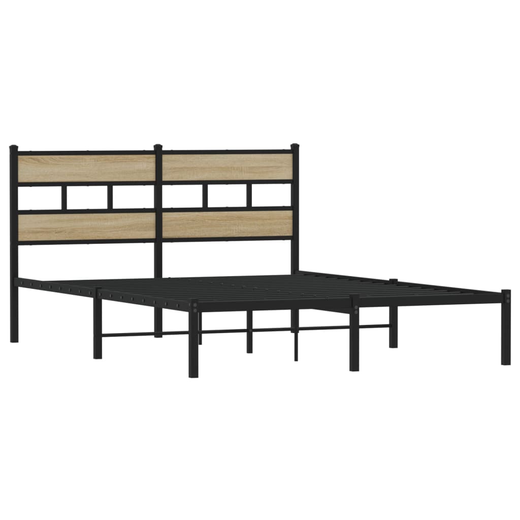 Metalni okvir kreveta bez madraca boja hrasta sonome 150x200 cm
