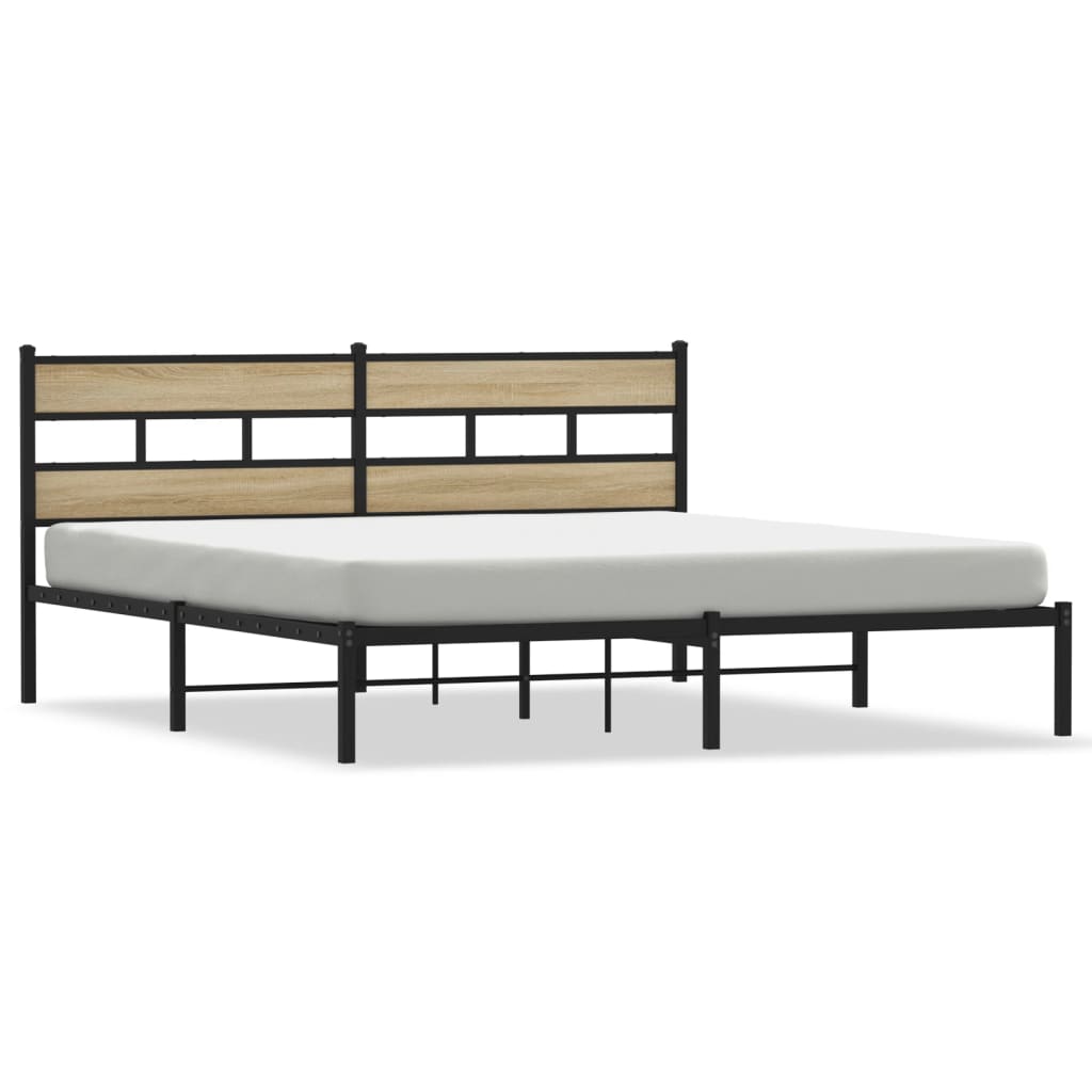 Metalni okvir kreveta bez madraca boja hrasta sonome 183x213 cm