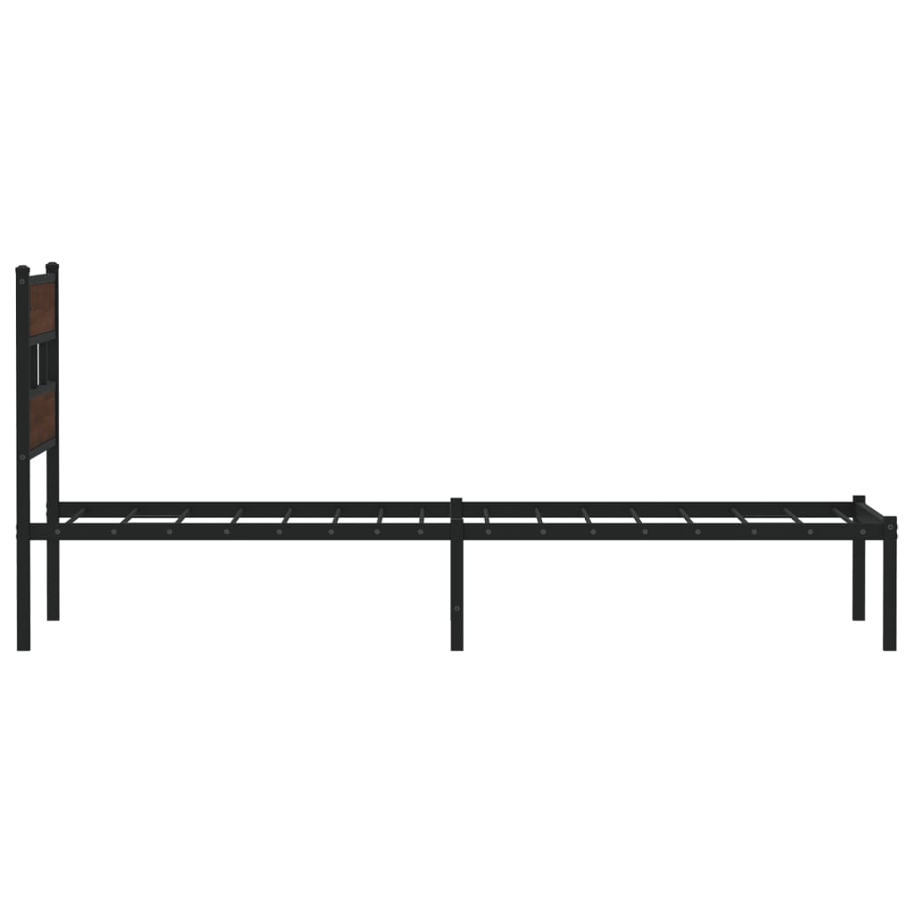 Okvir kreveta bez madraca s uzglavljem boja hrasta 90x190 cm