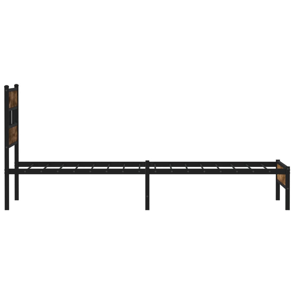 Okvir kreveta bez madraca s uzglavljem boja hrasta 100x200 cm