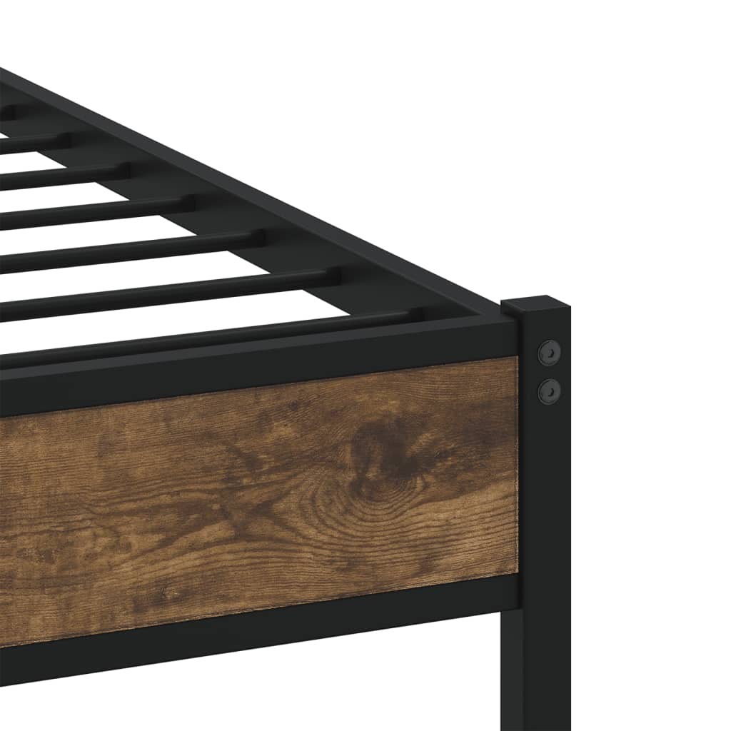 Okvir kreveta bez madraca s uzglavljem boja hrasta 150x200 cm