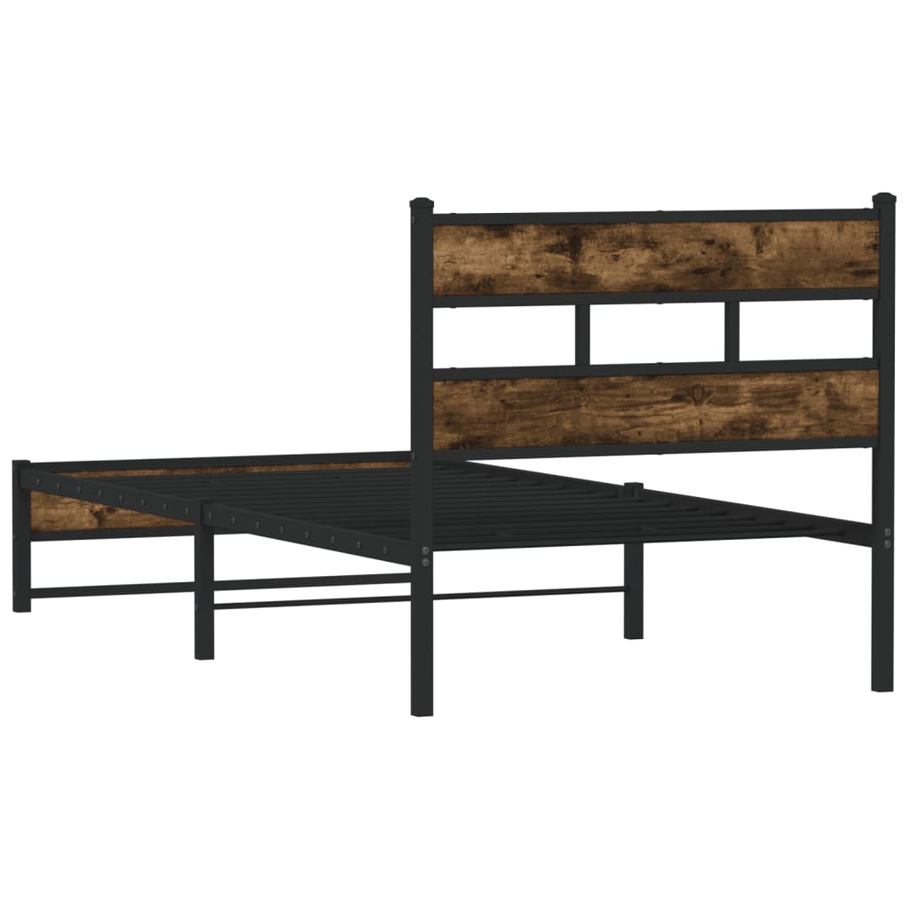 Metalni okvir kreveta bez madraca boja hrasta 80x200 cm