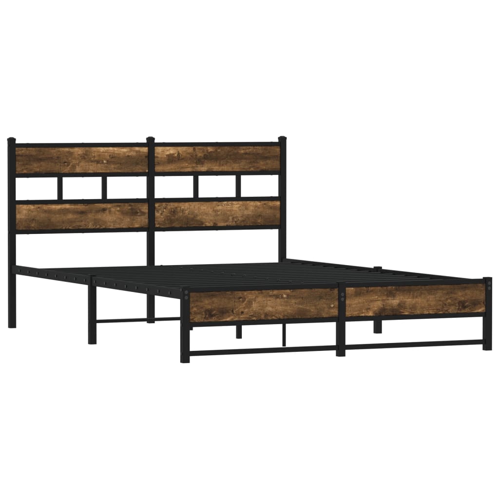 Metalni okvir kreveta bez madraca boja hrasta 140x190 cm