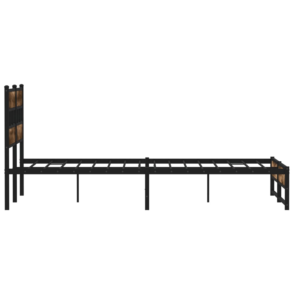 Metalni okvir kreveta bez madraca boja hrasta 150 x 200 cm