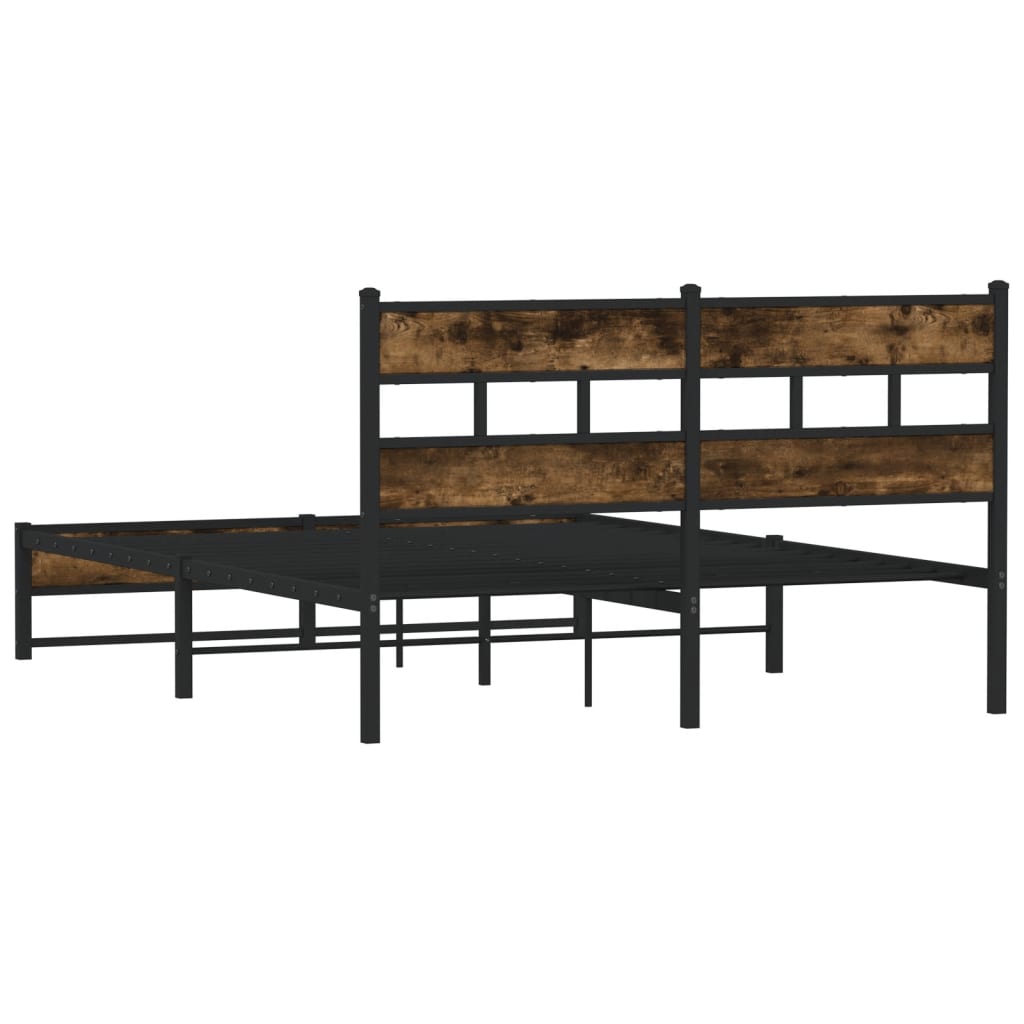 Metalni okvir kreveta bez madraca boja hrasta 150 x 200 cm