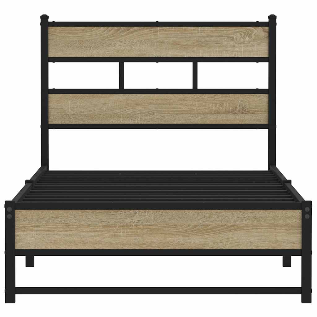 Metalni okvir kreveta bez madraca boja hrasta sonome 90x190 cm
