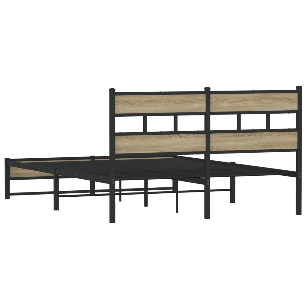 Metalni okvir kreveta bez madraca boja hrasta sonome 150x200 cm