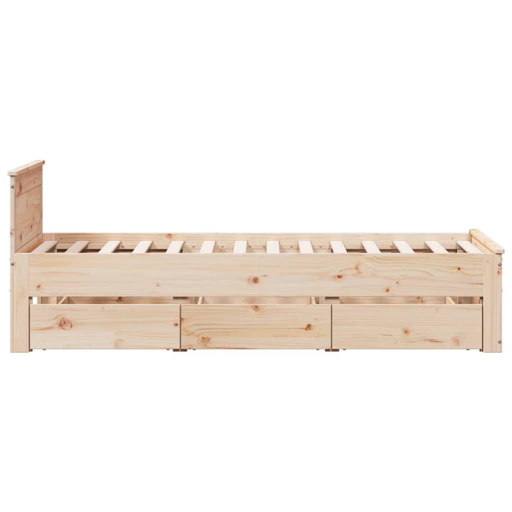 Okvir kreveta bez madraca s uzglavljem 90 x 200 cm od borovine