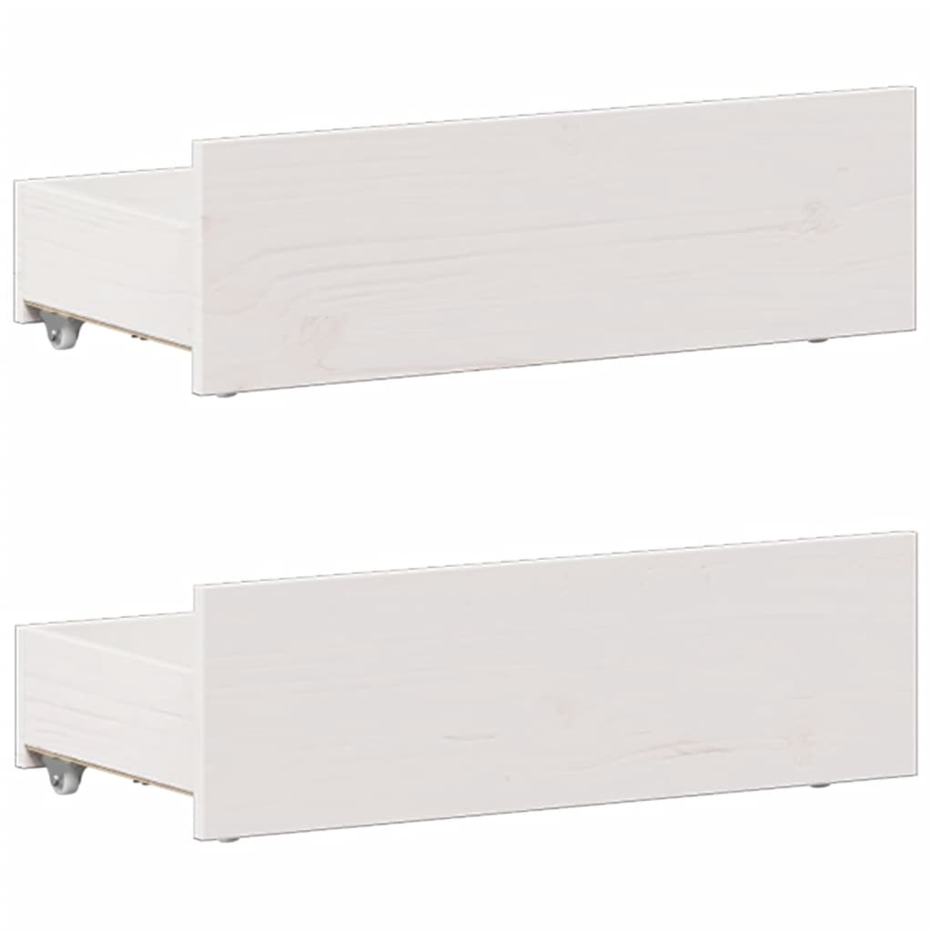 Krevet s regalom za knjige bez madraca bijeli 75x190cm borovina