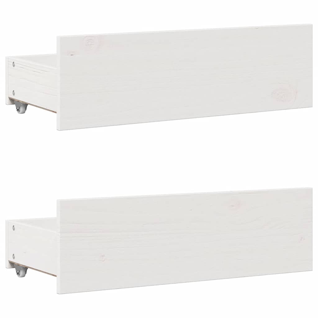 Krevet s regalom za knjige bez madraca bijeli 90x200cm borovina