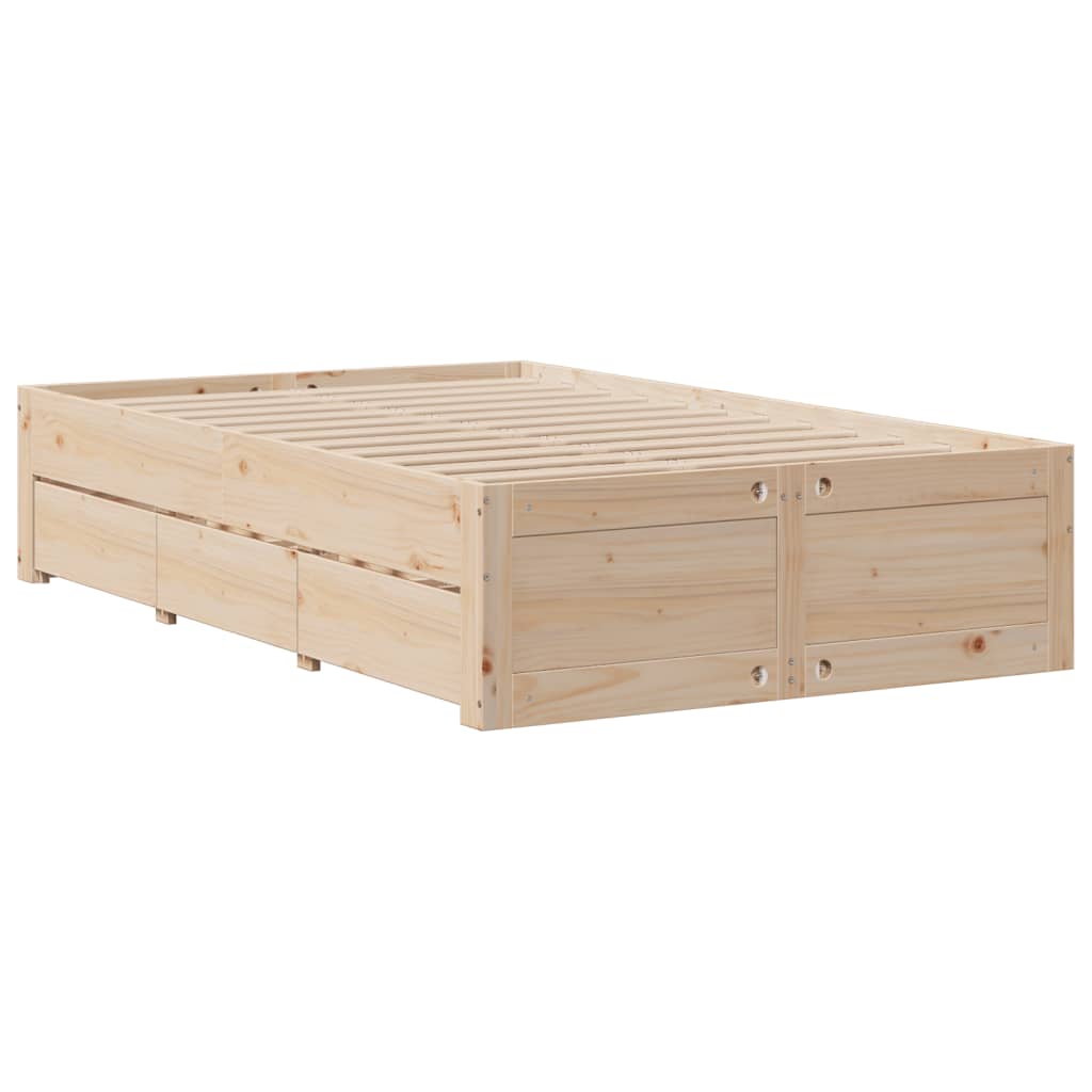 Krevet s regalom za knjige bez madraca 135x190 cm od borovine