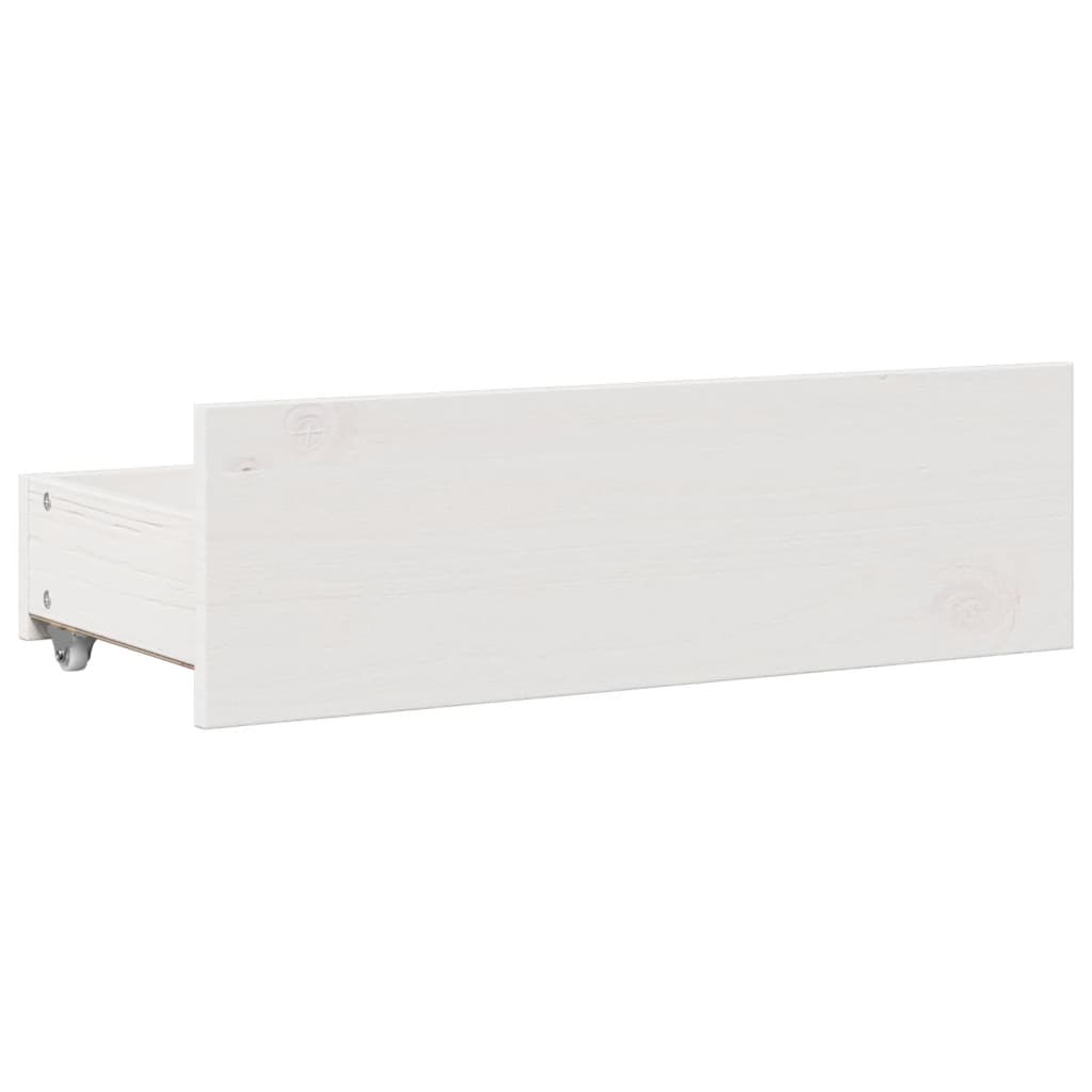 Krevet s regalom za knjige bez madraca bijeli 75x190cm borovina