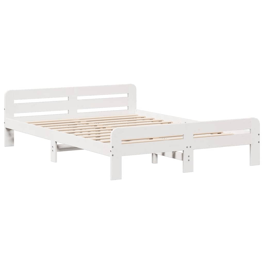 Okvir kreveta bez madraca bijeli 160x200 cm od masivne borovine