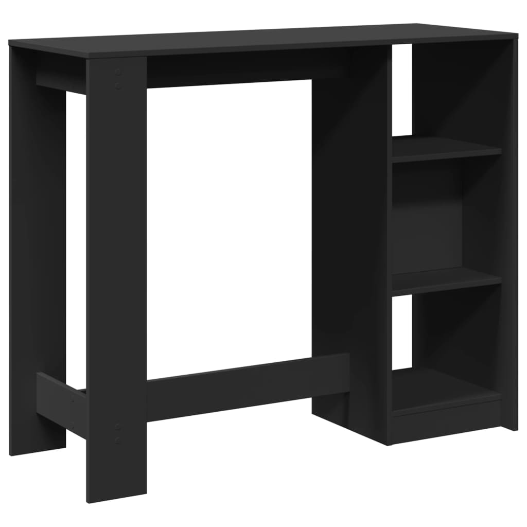 Barski stol s policom crni 124x46x103,5 cm konstruirano drvo