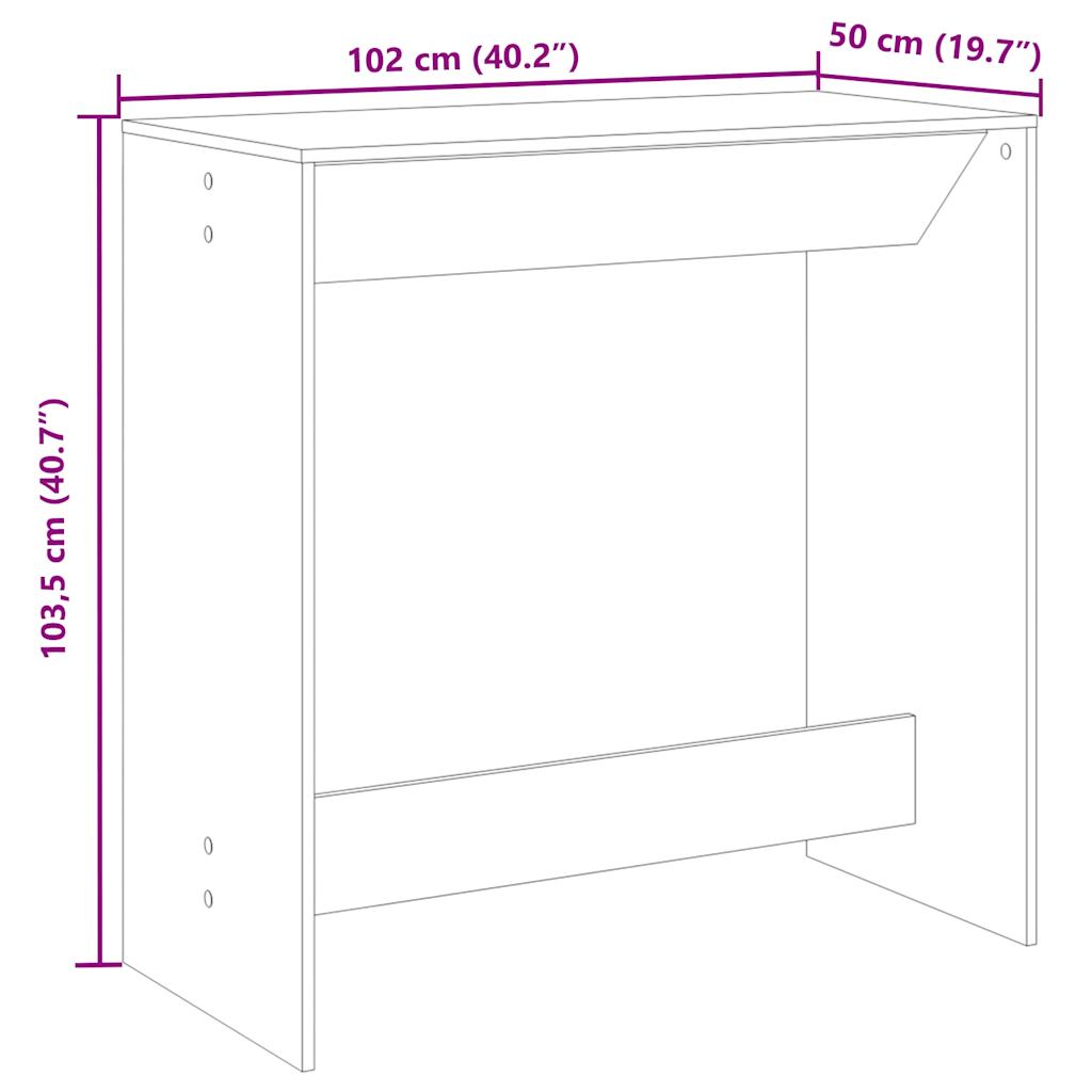 Barski stol boja starog drva 102x50x103,5 cm konstruirano drvo