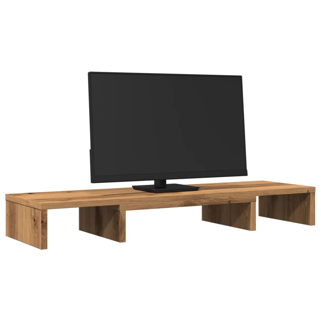 Stalak za monitor podesivi boja hrasta 80 x 24 x 10,5 cm drveni