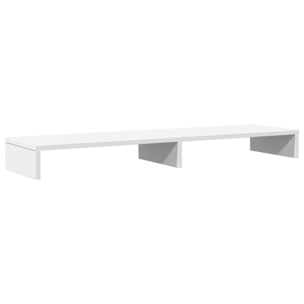Stalak za monitor bijeli 100 x 27 x 10 cm od konstruiranog drva