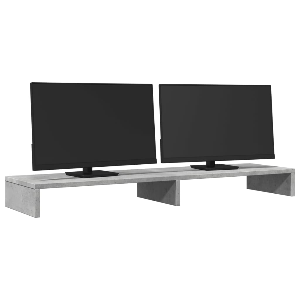 Stalak za monitor boja betona 100x27x10 cm konstruirano drvo