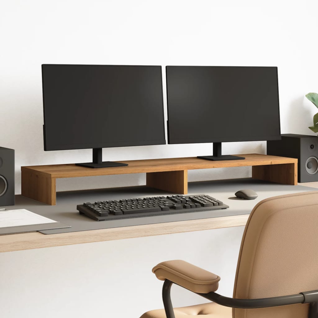 Stalak za monitor boja hrasta 100x27x10 cm konstruirano drvo