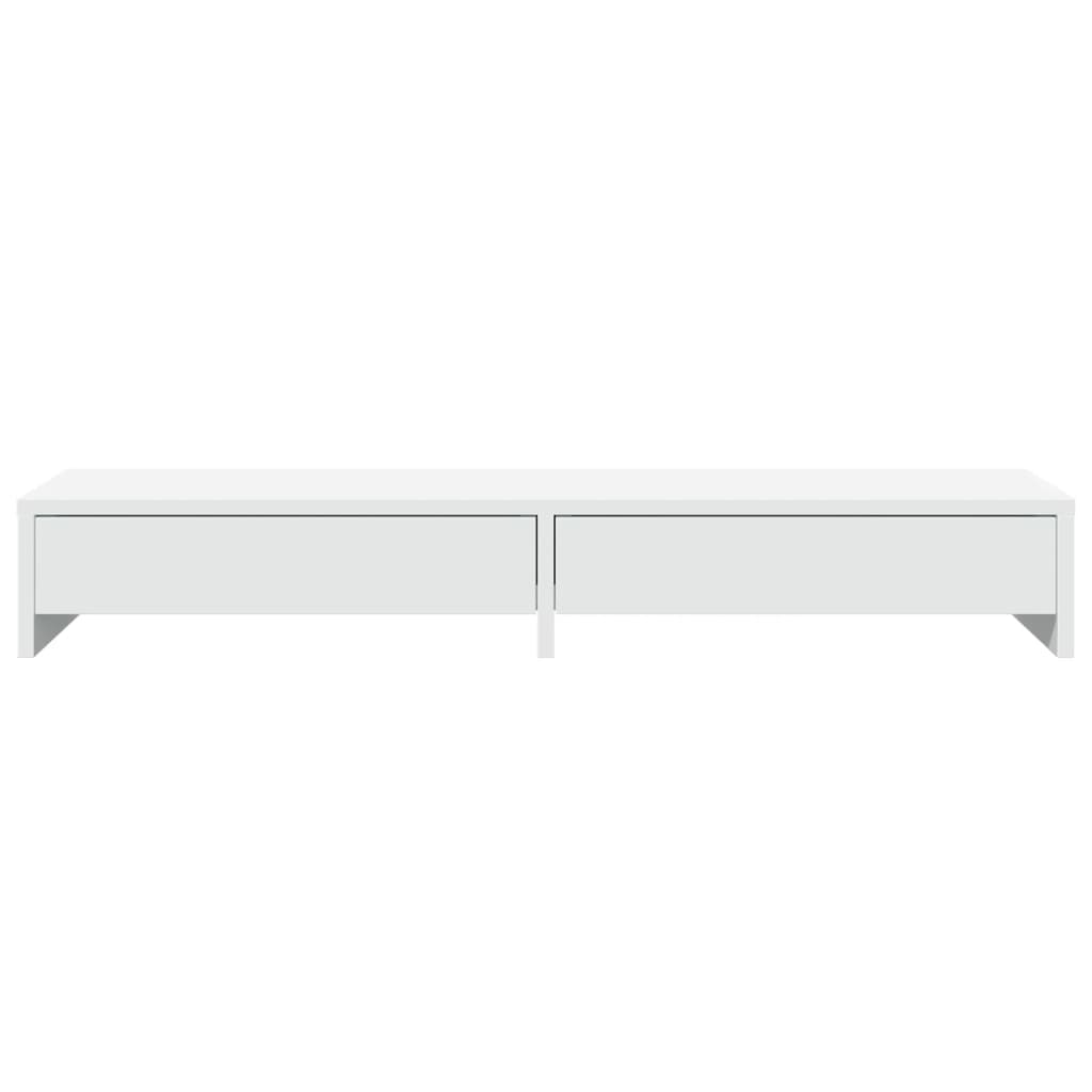 Stalak za monitor s ladicama bijeli 100x27x15 cm inženjerski drvo