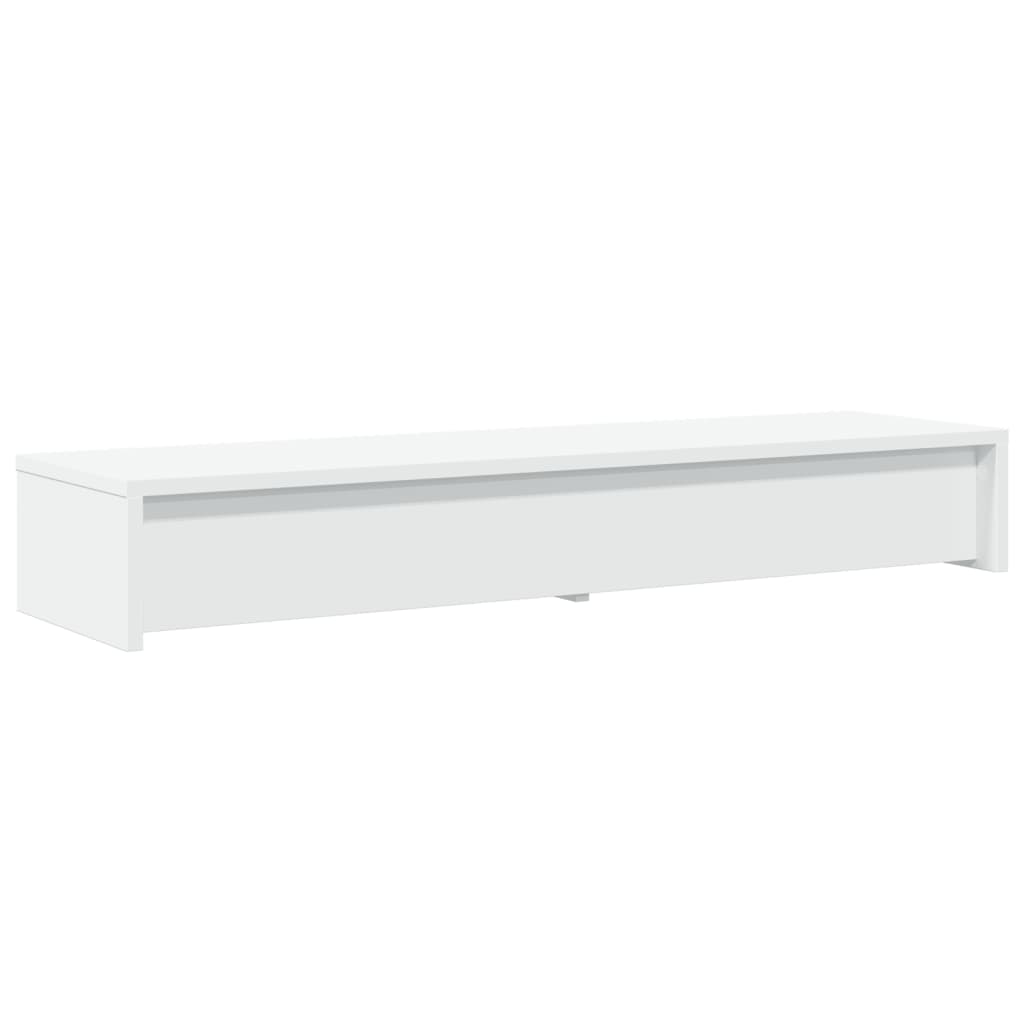 Stalak za monitor s ladicama bijeli 100x27x15 cm inženjerski drvo