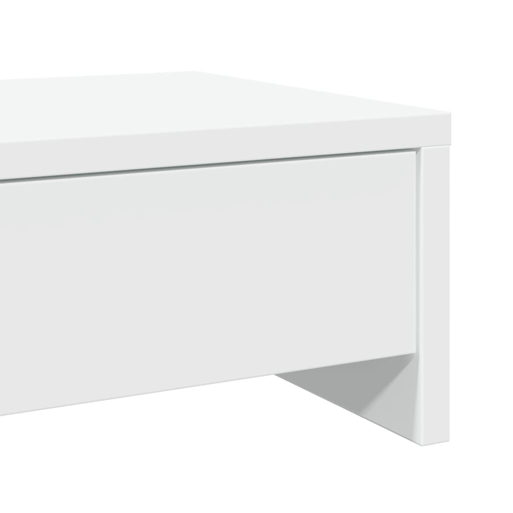 Stalak za monitor s ladicama bijeli 100x27x15 cm inženjerski drvo