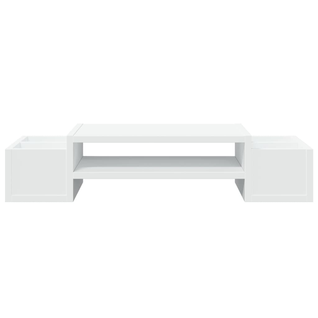 Stalak za monitor s pohranom bijeli 70 x 27 x 15 cm drveni