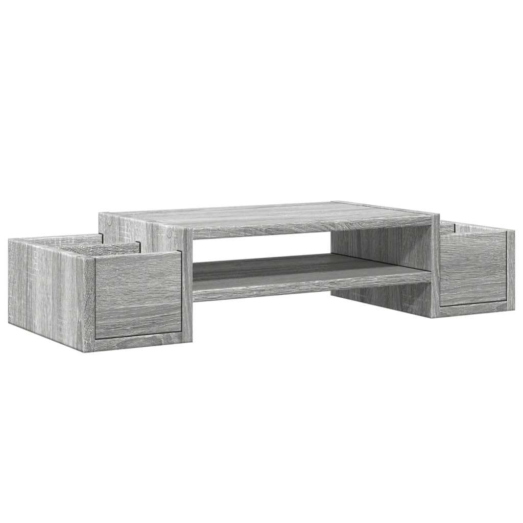 Stalak za monitor s pohranom boja hrasta 70 x 27 x 15 cm drveni