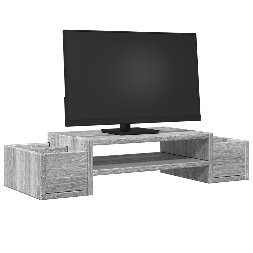 Stalak za monitor s pohranom boja hrasta 70 x 27 x 15 cm drveni