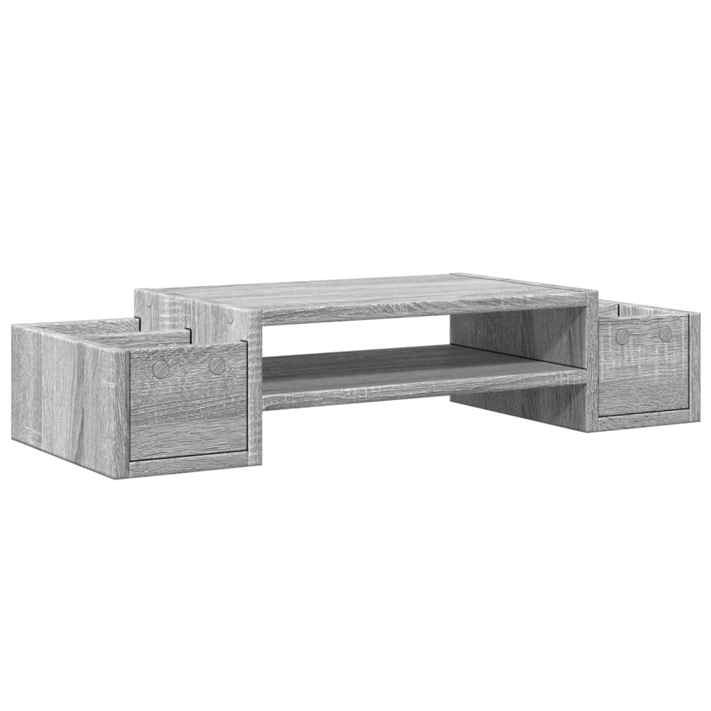 Stalak za monitor s pohranom boja hrasta 70 x 27 x 15 cm drveni