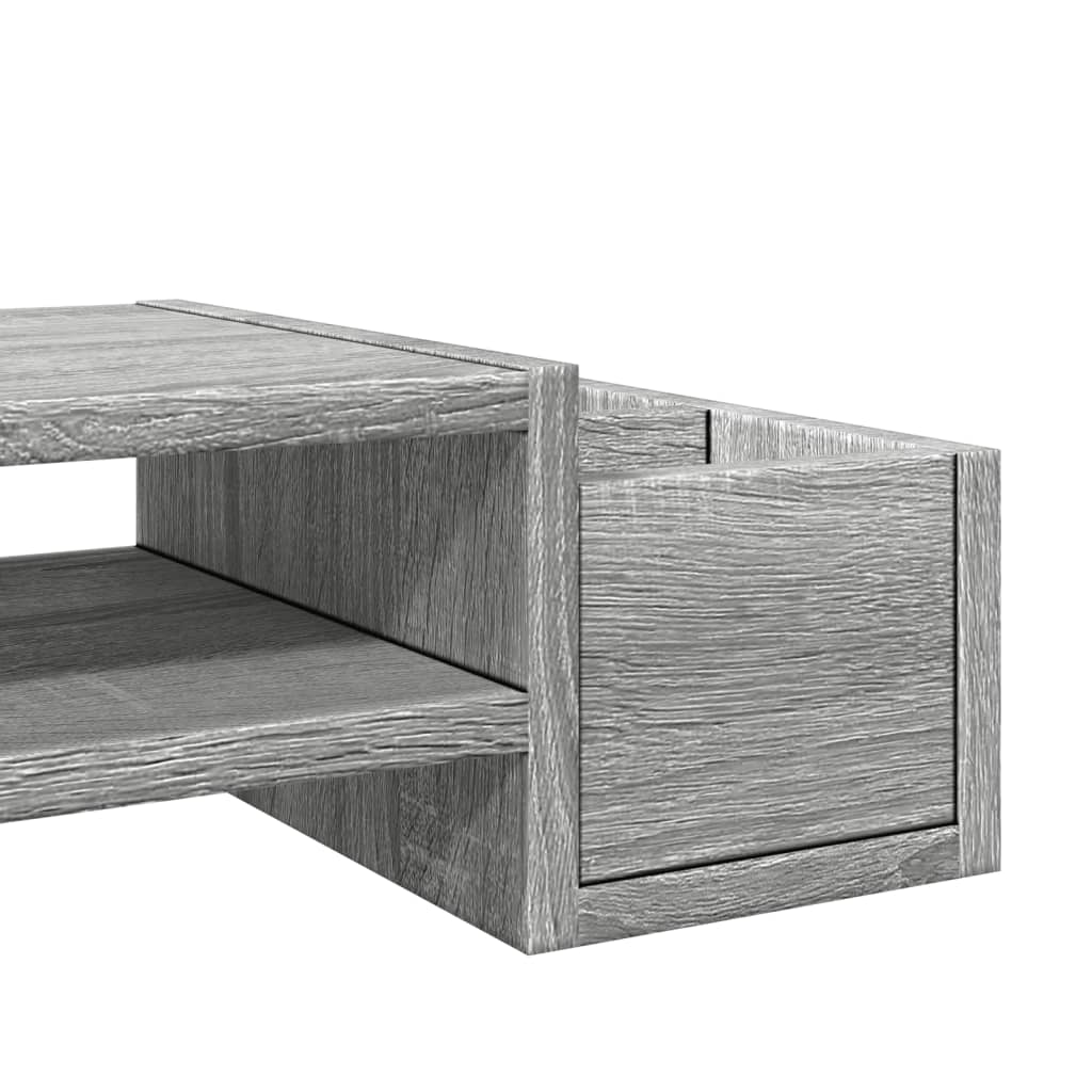 Stalak za monitor s pohranom boja hrasta 70 x 27 x 15 cm drveni
