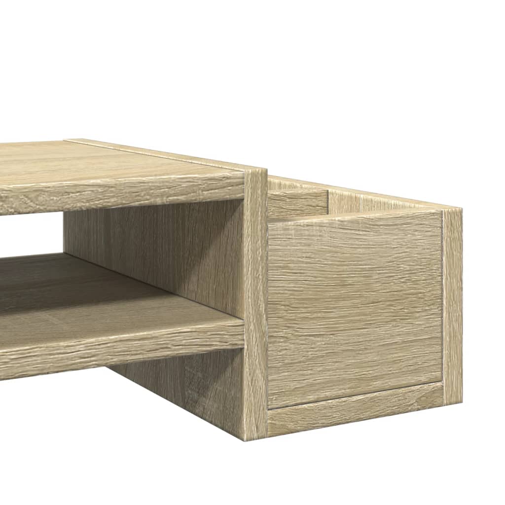 Stalak za monitor sa spremištem boja hrasta 100x27x15 cm drveni