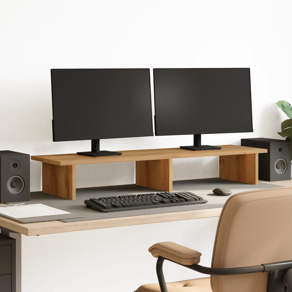 Stalak za monitor boja hrasta 100x27x15 cm konstruirano drvo