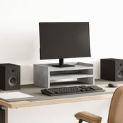 Stalak za monitor siva boja betona 42x24x16 cm drveni