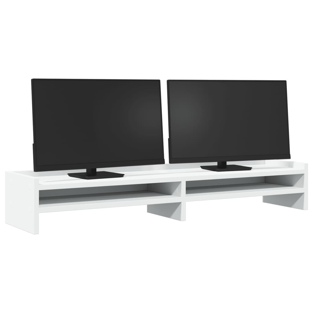 Stalak za monitor bijeli 100x24x16 cm od konstruiranog drva