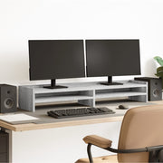 Stalak za monitor siva boja hrasta 100x24x16 cm drveni