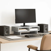 Stalak za monitor siva boja betona 50x27x15 cm drveni