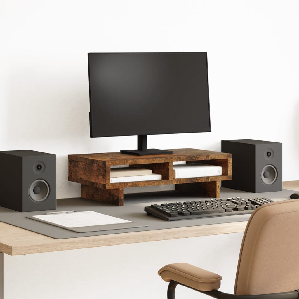 Stalak za monitor boja dimljenog hrasta 50x27x15 cm drveni