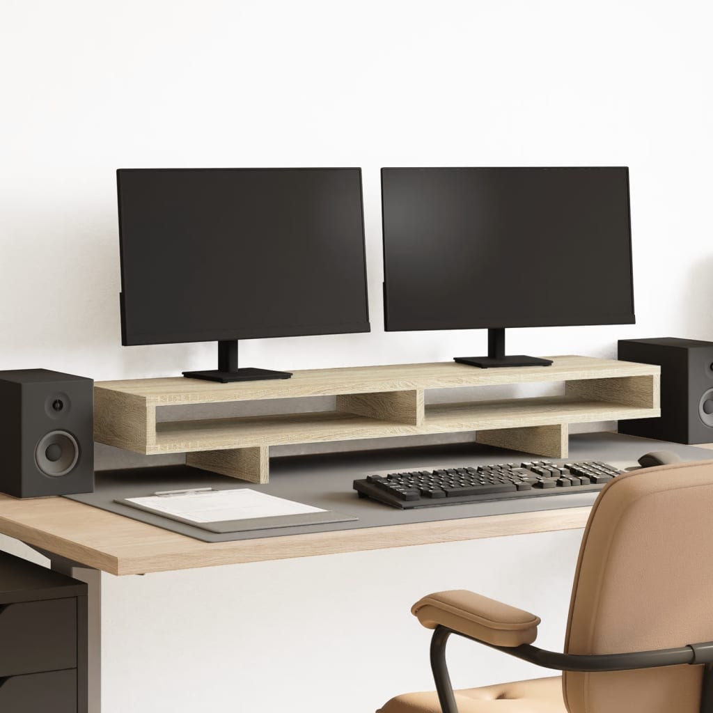 Stalak za monitor boja hrasta 100x27x15 cm konstruirano drvo