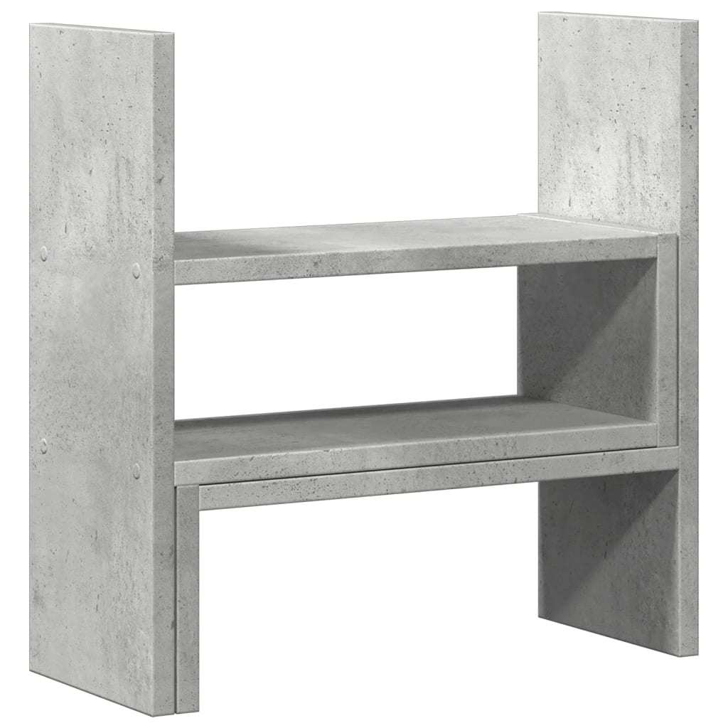 Organizator za stol podesivi boja betona 40 x 17 x 41 cm drveni