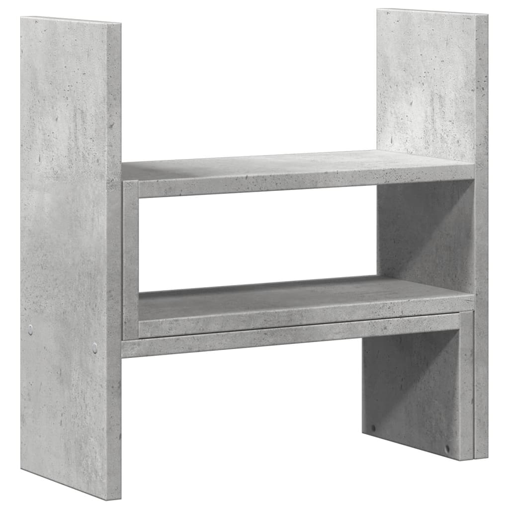 Organizator za stol podesivi boja betona 40 x 17 x 41 cm drveni