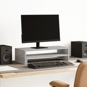 Stalak za monitor siva boja betona 54x22x15 cm drveni