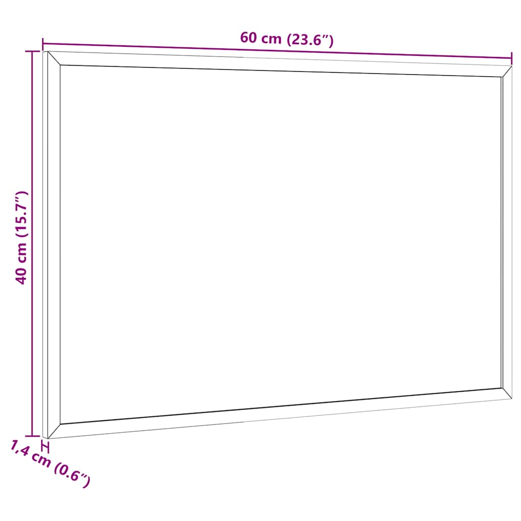 Magnetna bijela ploča s okvirom od masivnog borovog drva 60 x 40 cm