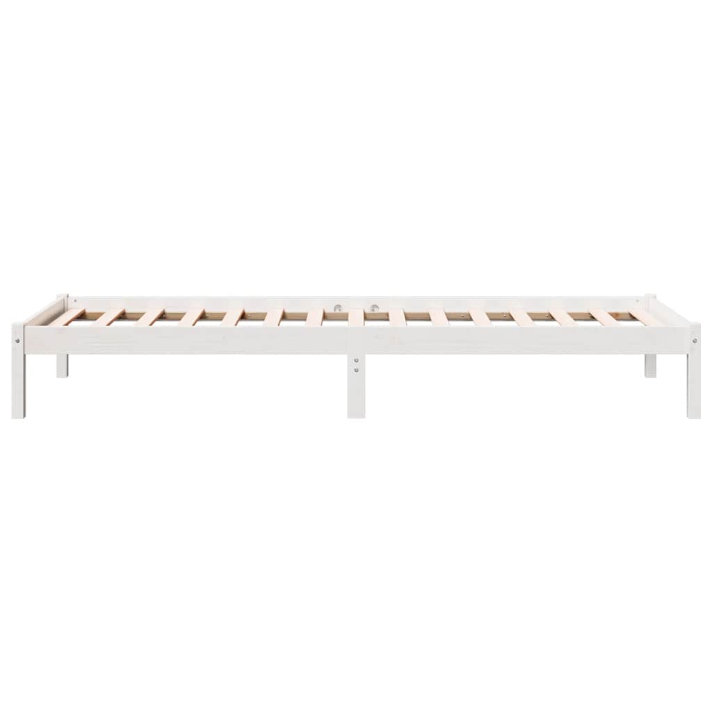 Okvir kreveta bez madraca bijeli 90x210 cm masivna borovina